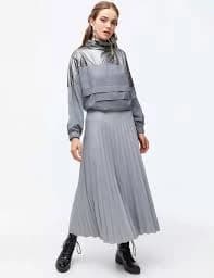 Qırışlı ş Etek GREY