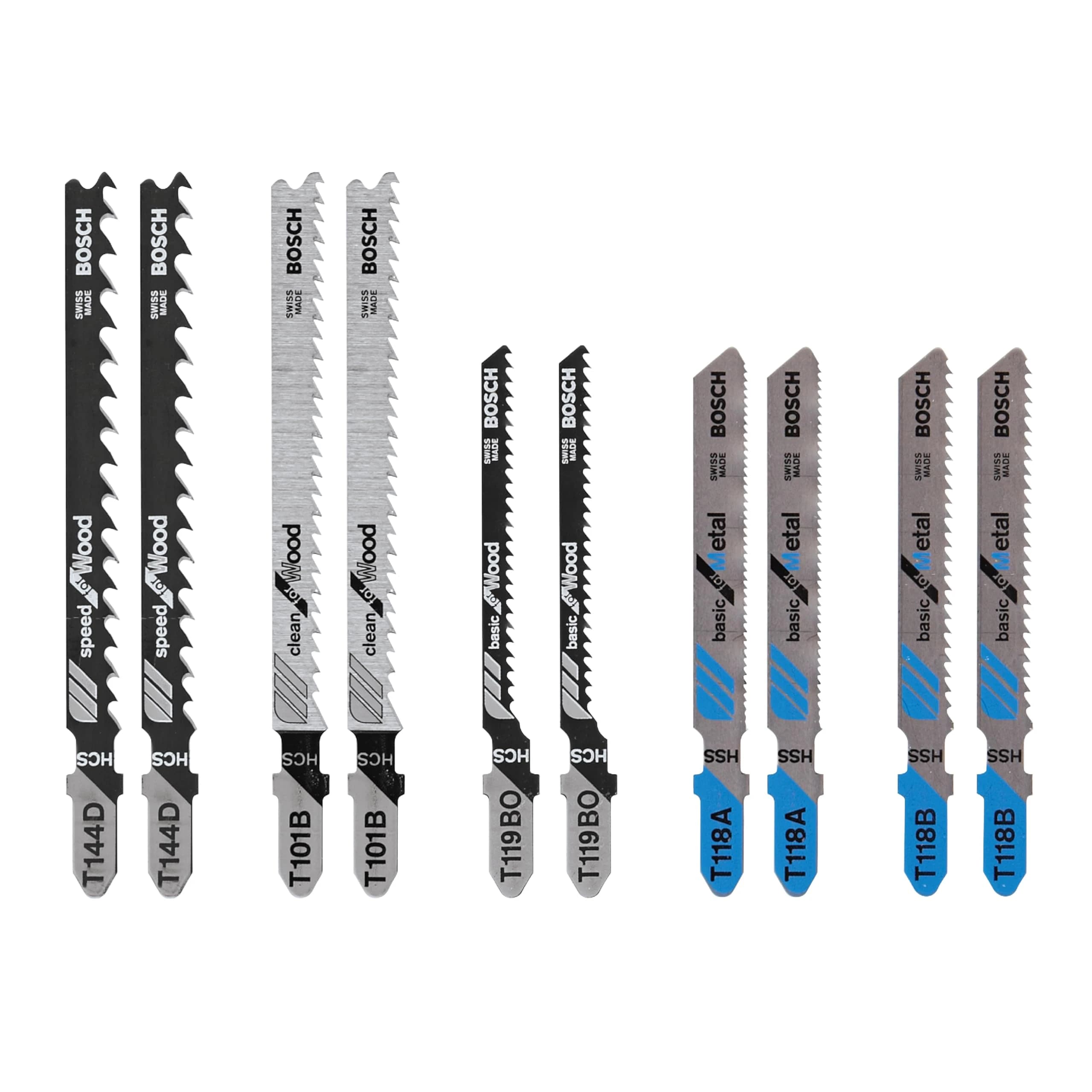 Lobzik üçün ulgüc Bosch Set T Shank Metal / 8 pcs