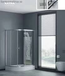 Yarım oval duşaltlıq üstü duş kabin Kabinex KL 850 120×80×180 sm Sağ